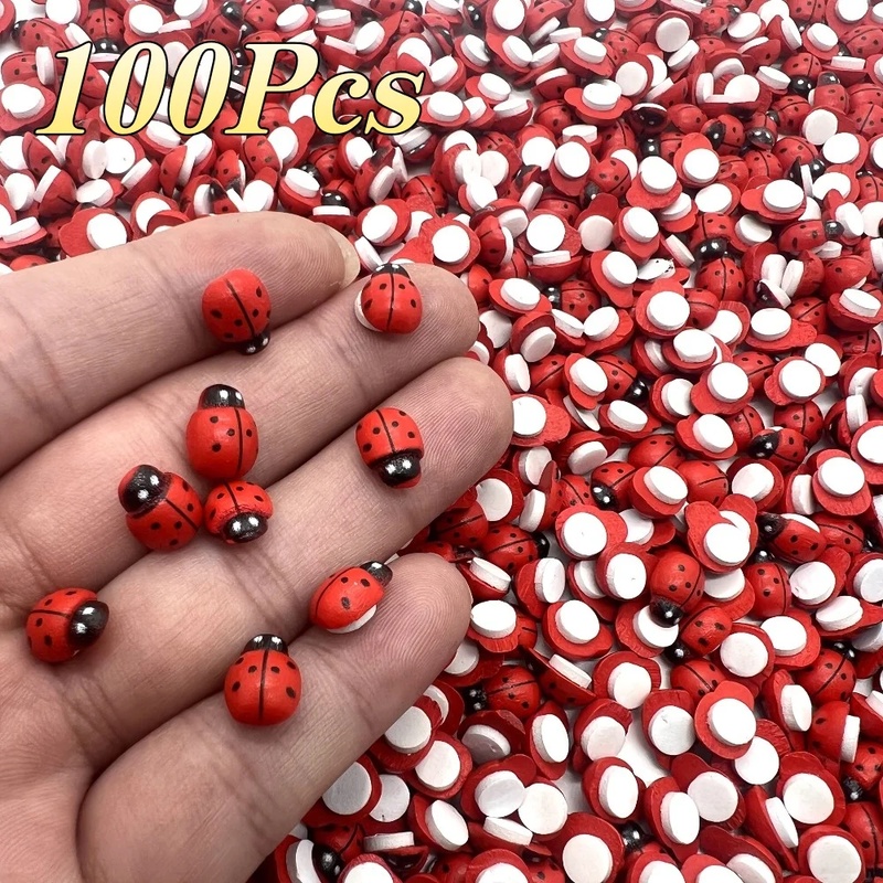 Succulent Arrangement Mini - Mini Landscape Ladybug Figurine – Wooden
