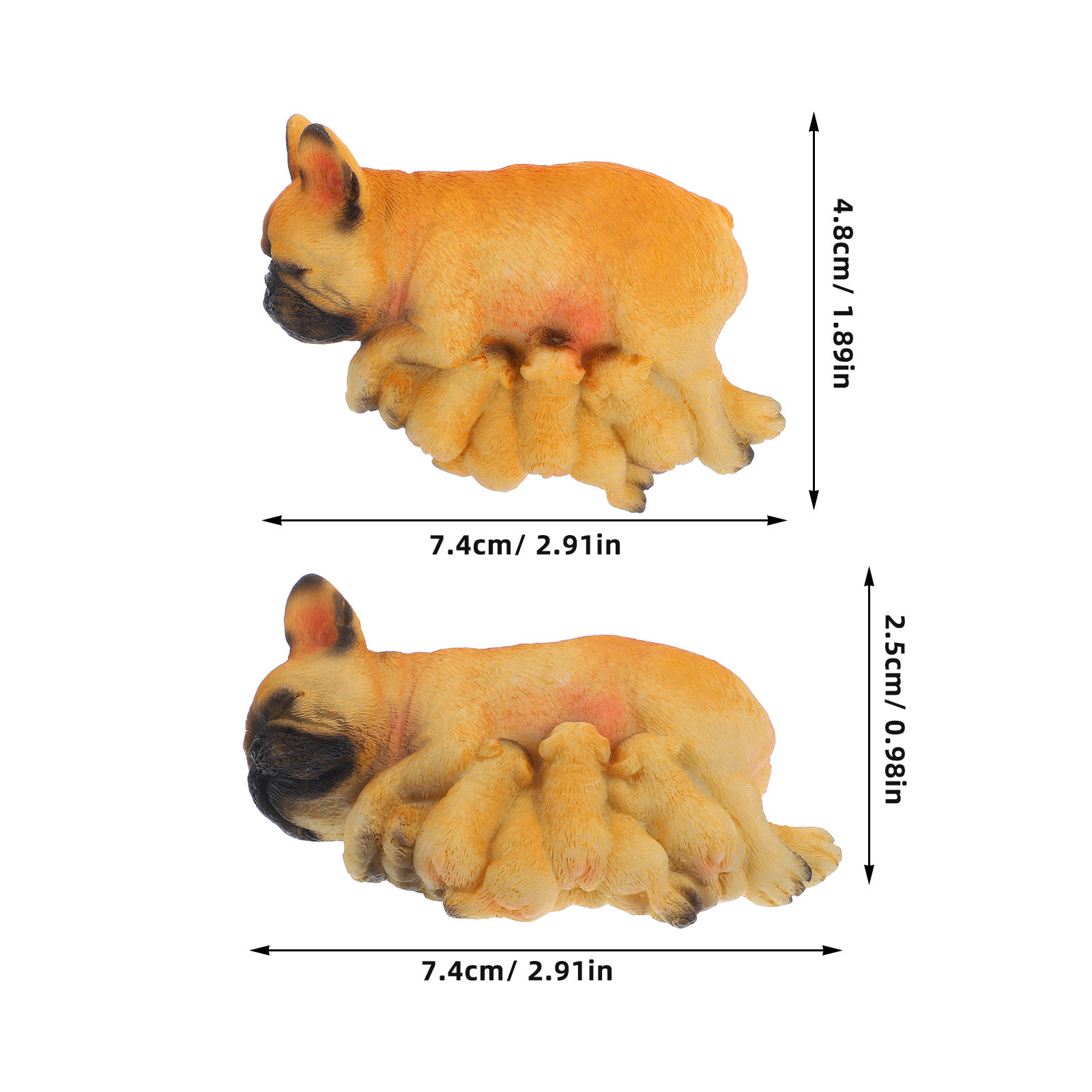 Realistic French Bulldog Resin - Succulent Arrangement Mini recension och pris